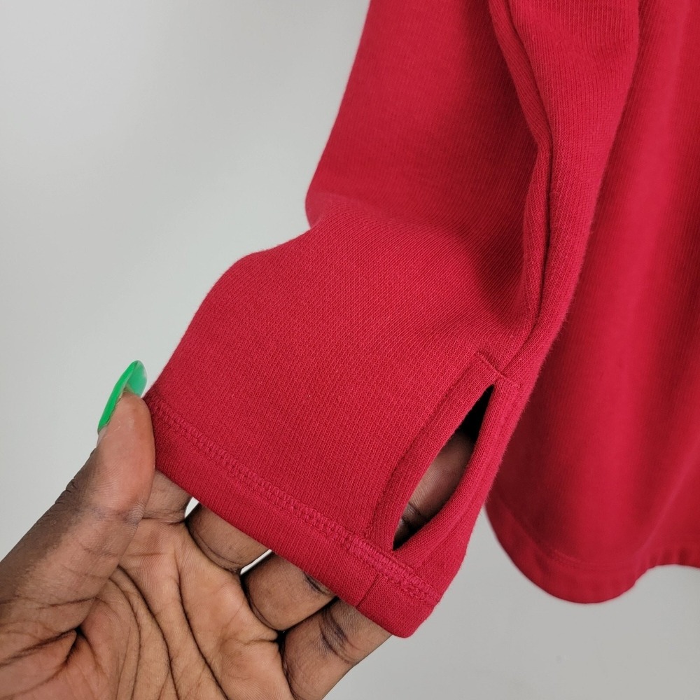 Athleta Cozy Karma Asym Pullover in Decadent Red Size M Thumbholes - Picture 9 of 12